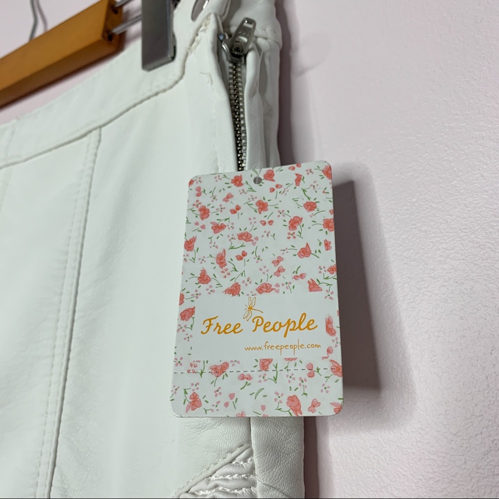 NWT Free People Kaelin Faux Leather White Pants 10 - Picture 5 of 16